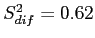 \(S_{dif}^2 = 0.62\)