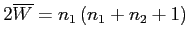 \(2\overline{W} = n_{1}\left(n_{1} + n_{2} + 1\right)\)